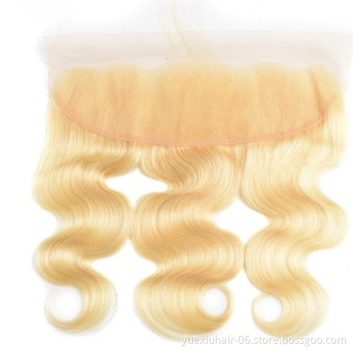 10A Quality Remy Virgin Human Hair Unprocessed Mink Virgin Brazilian hair 13x4 lace frontal body wave 613 blonde